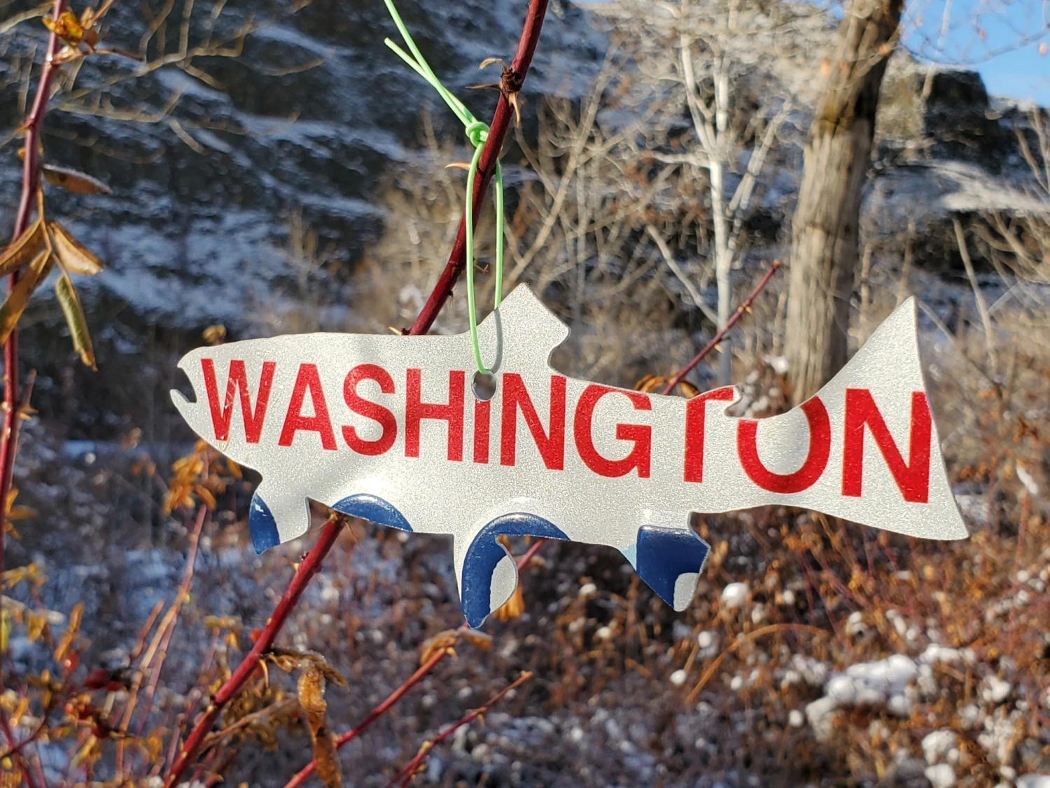 Christmas Tree Ornament // Washington State License Plate Fish Cutouts 5 Christmas Tree Ornament // Washington State License Plate Fish Cutouts - Image 5