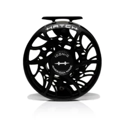 Hatch Iconic Fly Reel // 11 Plus -Fish Mate Store Iconic11PlusReel BlackSilver MidArbor front
