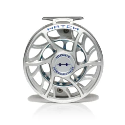 Hatch Iconic Fly Reel // 11 Plus -Fish Mate Store Iconic11PlusReel ClearBlue LargeArbor Front