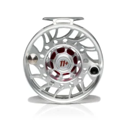 Hatch Iconic Fly Reel // 11 Plus -Fish Mate Store Iconic11PlusReel ClearRed MidArbor Back
