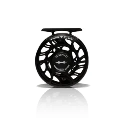 Hatch Iconic Fly Reel // 3 Plus -Fish Mate Store Iconic3PlusReel BlackSilver LargeArbor Front