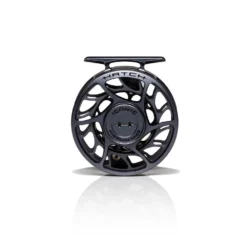 Hatch Iconic Fly Reel // 3 Plus -Fish Mate Store Iconic3PlusReel GreyBlack LargeArbor Front