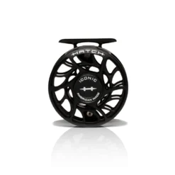 Hatch Iconic Fly Reel // 4 Plus -Fish Mate Store Iconic4PlusReel BlackSilver LargeArbor Front