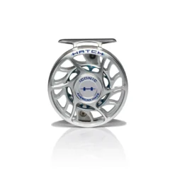 Hatch Iconic Fly Reel // 4 Plus -Fish Mate Store Iconic4PlusReel ClearBlue LargeArbor Front