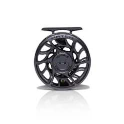 Hatch Iconic Fly Reel // 4 Plus -Fish Mate Store Iconic4PlusReel GreyBlack LargeArbor Front