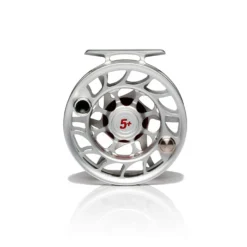 Hatch Iconic Fly Reel // 5 Plus -Fish Mate Store Iconic5PlusReel ClearRed LargeArbor Back