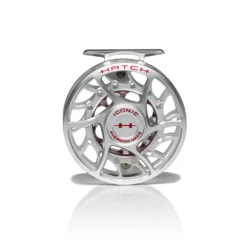 Hatch Iconic Fly Reel // 5 Plus -Fish Mate Store Iconic5PlusReel ClearRed MidArbor Front
