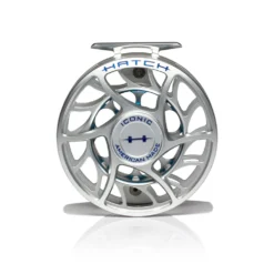 Hatch Iconic Fly Reel // 9 Plus -Fish Mate Store Iconic9PlusReel ClearBlue LargeArbor Front