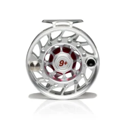 Hatch Iconic Fly Reel // 9 Plus -Fish Mate Store Iconic9PlusReel ClearRed MidArbor Back